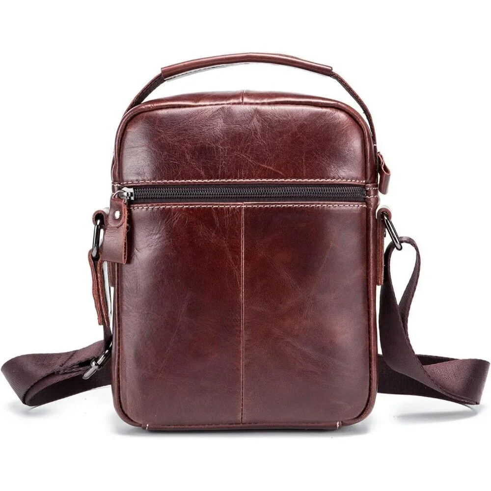 💫 Lukzijaes Leather Genuine Men Red Small Lightweight Sling Messenger Bags